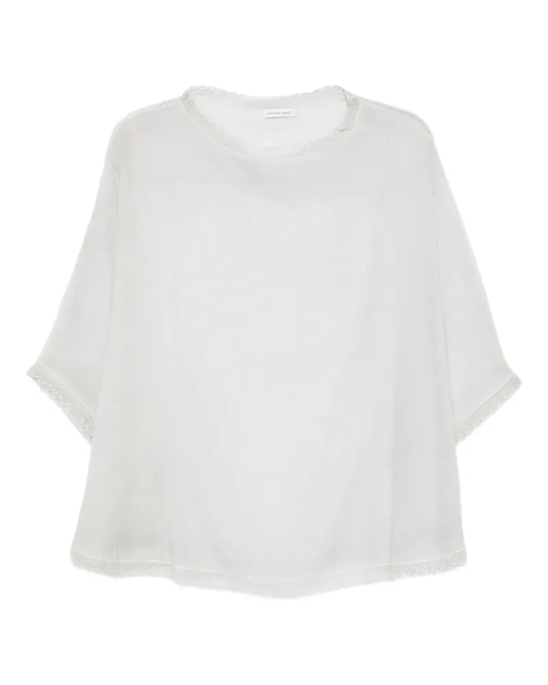 Faliero Sarti Bluse mit Spitzenbesatz - Weiß Weiß