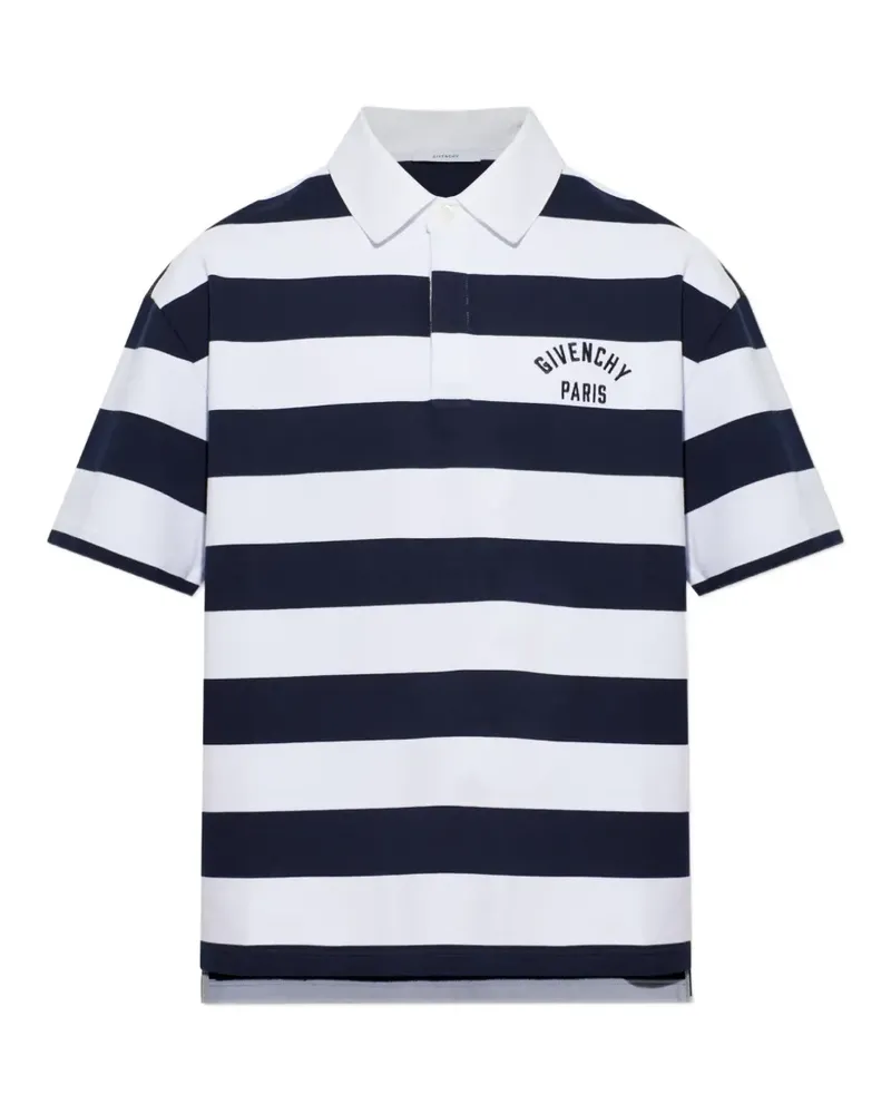 Givenchy Gestreiftes Poloshirt mit Logo-Print - Weiß Weiß