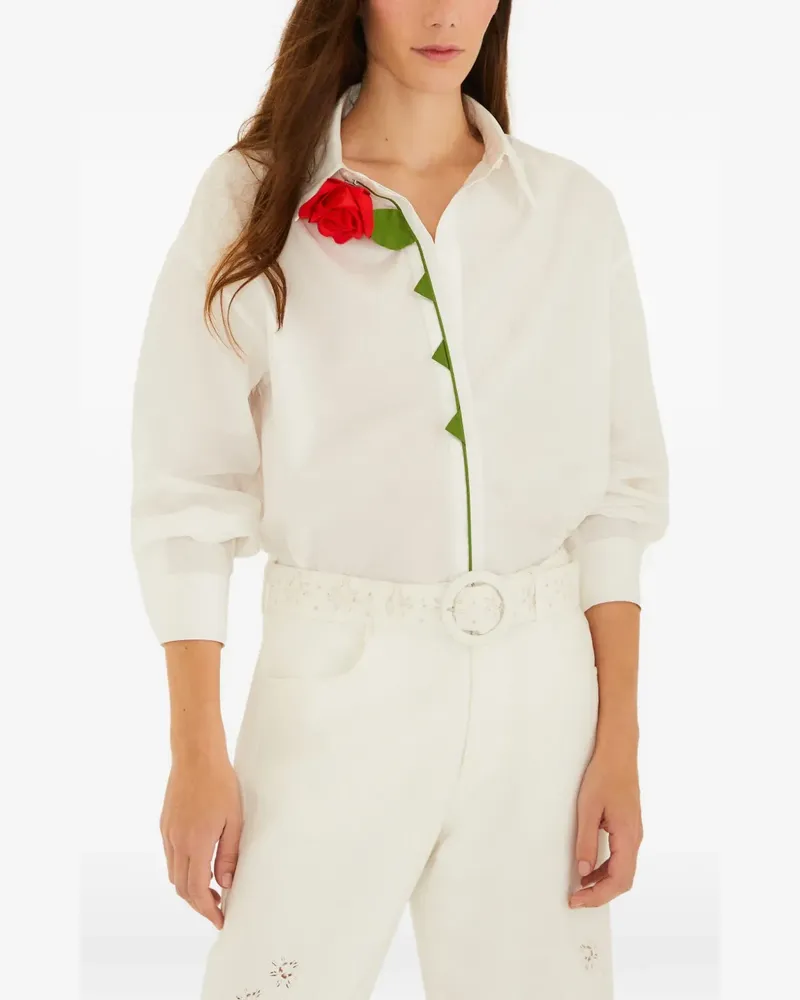 FARM Rio rose-detail shirt - Weiß Weiß