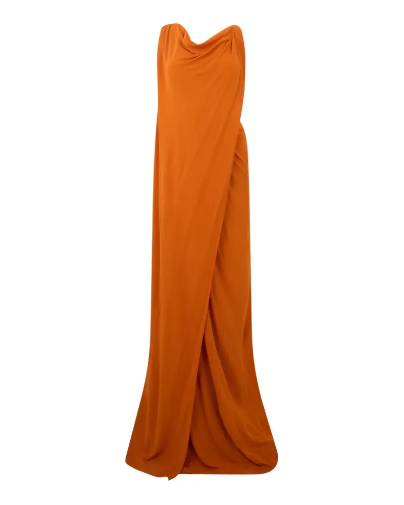 Alberta Ferretti draped heart-neck maxi dress - Orange Orange