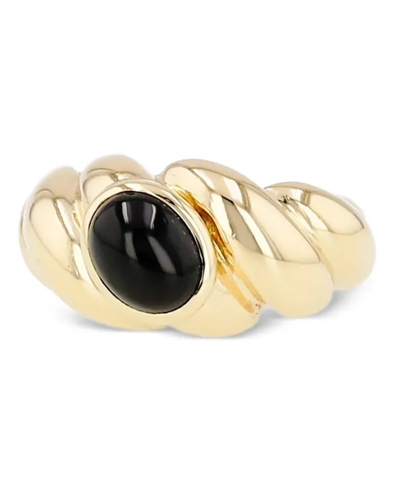 Van Cleef & Arpels 1980 onyx twisted ring - Gold Gold