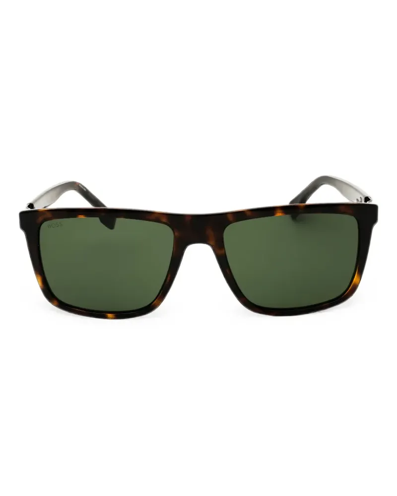 HUGO BOSS Eckige Sonnenbrille in Schildpattoptik - Braun Braun