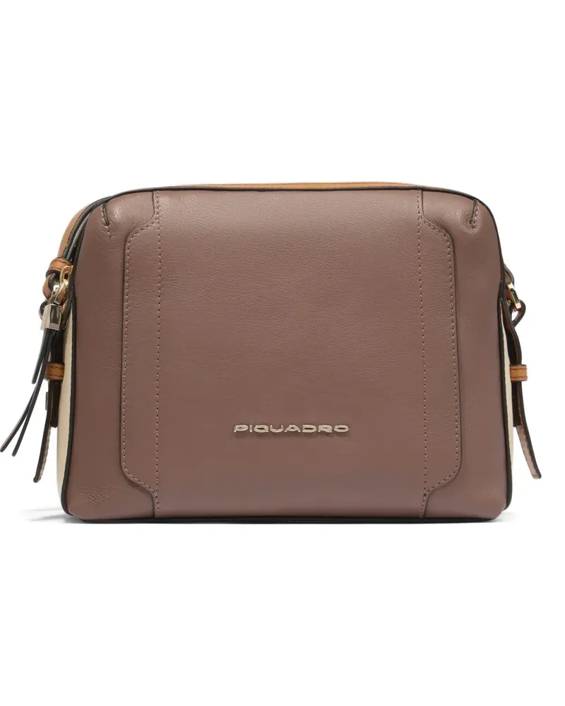 Piquadro logo-lettering shoulder bag - Braun Braun