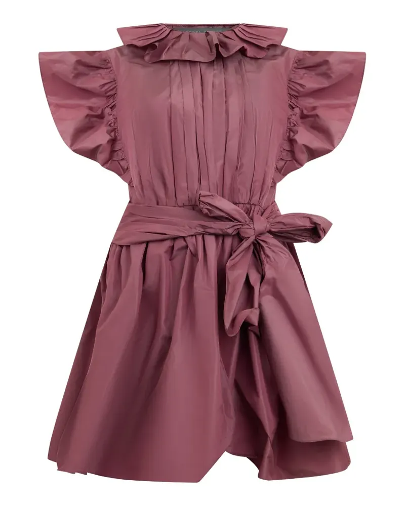 Alberta Ferretti Gürtel-Midikleid mit Rüschenkragen - Rosa Rosa