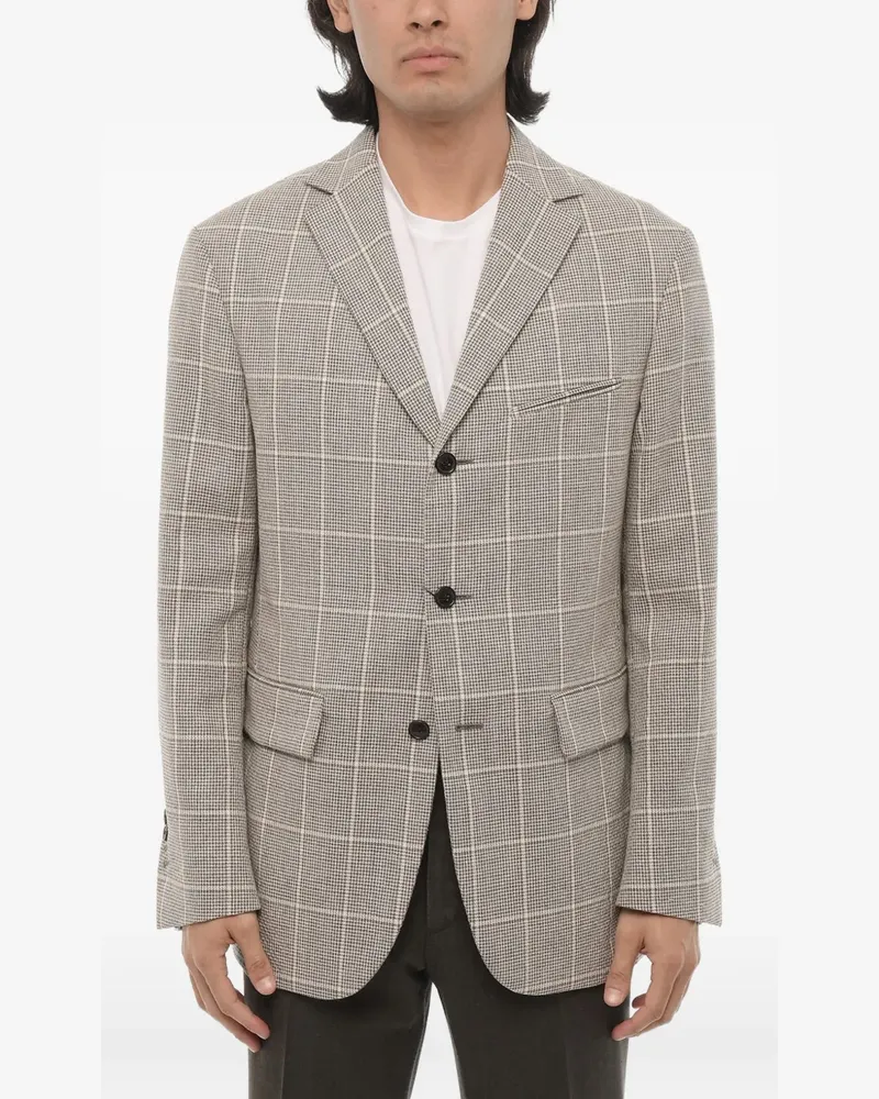 Corneliani checked single-breasted Circle blazer - Nude Nude