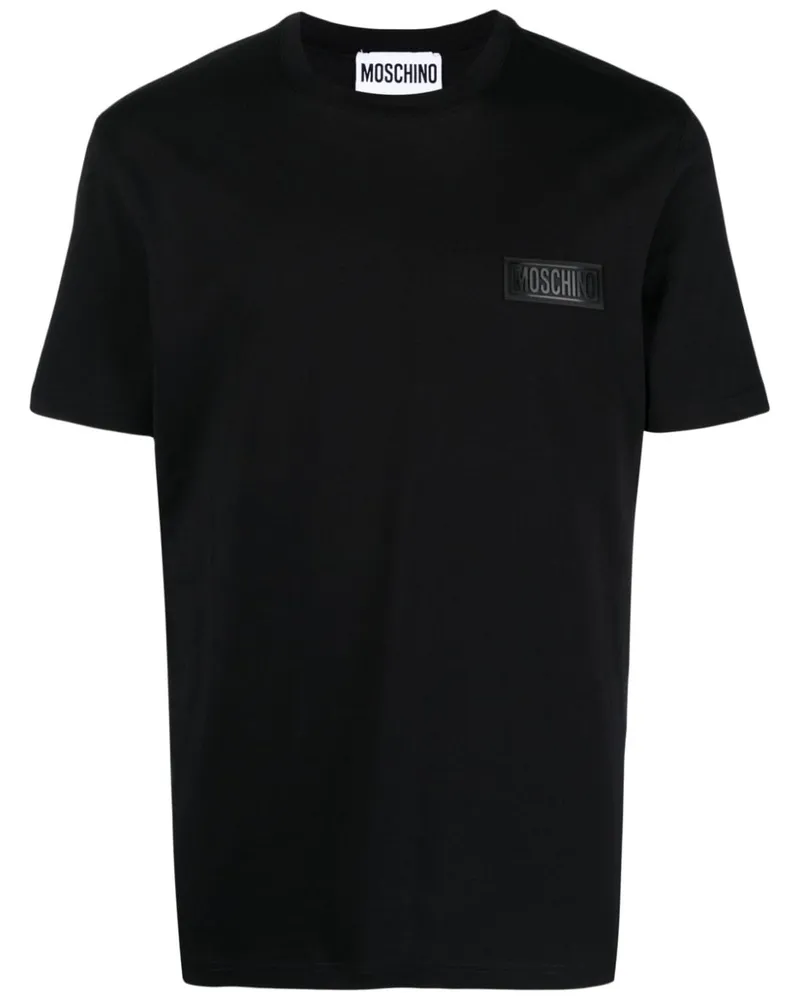 Moschino T-Shirt mit Logo-Applikation - Schwarz Schwarz