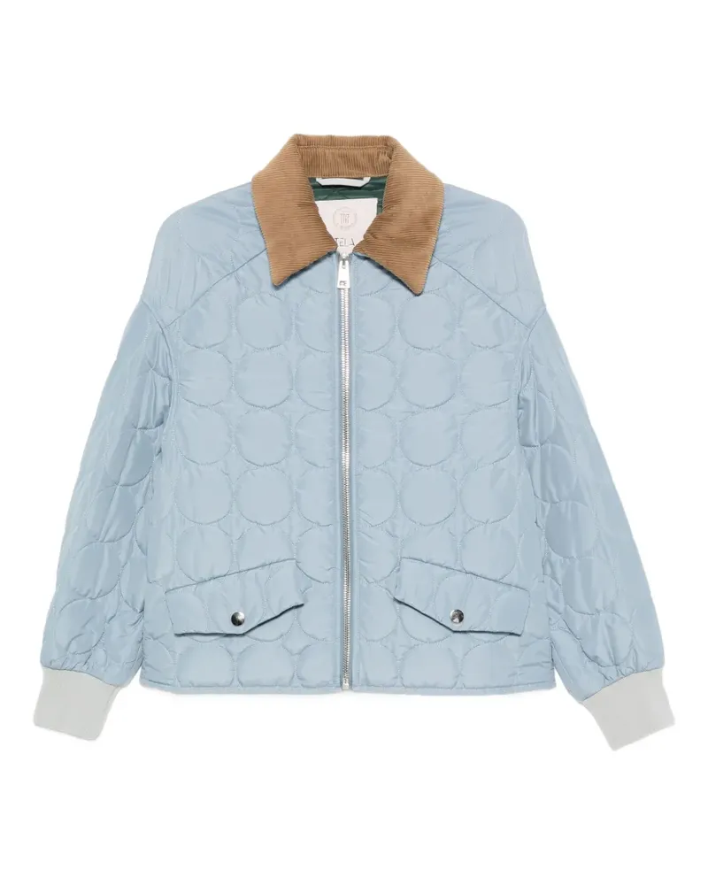 TELA corduroy-collar quilted jacket - Blau Blau