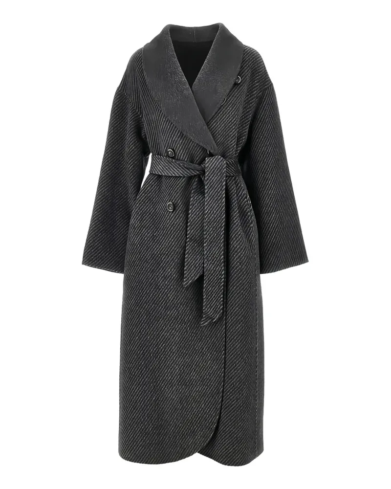 Emporio Armani belted double-breasted coat - Grau Grau