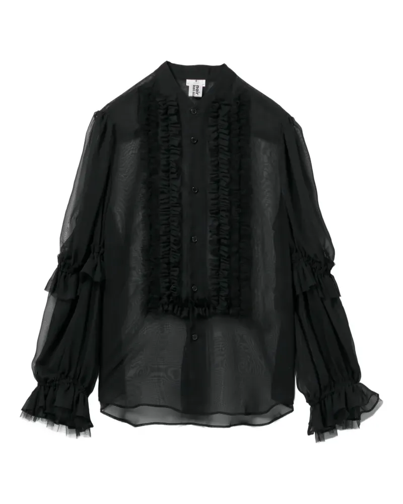 Noir Kei Ninomiya Bluse mit Rüschen - Schwarz Schwarz