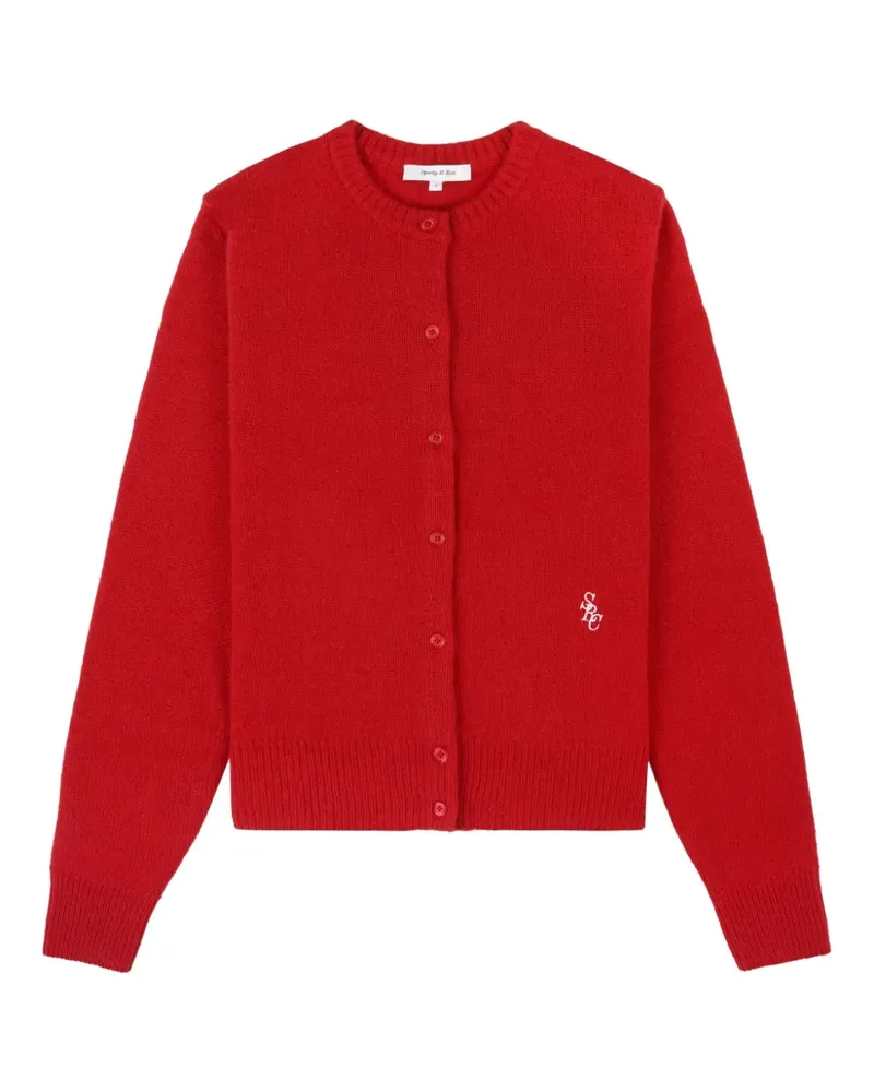 SPORTY & RICH Bestickter Cardigan mit Knöpfen - Rot Rot