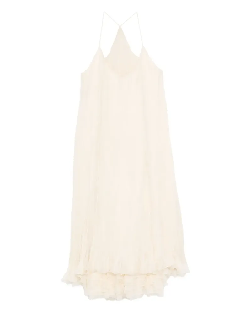 Alberta Ferretti Gerüschtes Kleid mit Falten - Nude Nude