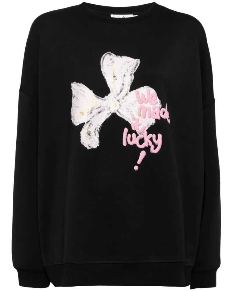 b+ab Sweatshirt mit grafischem Print - Schwarz Schwarz