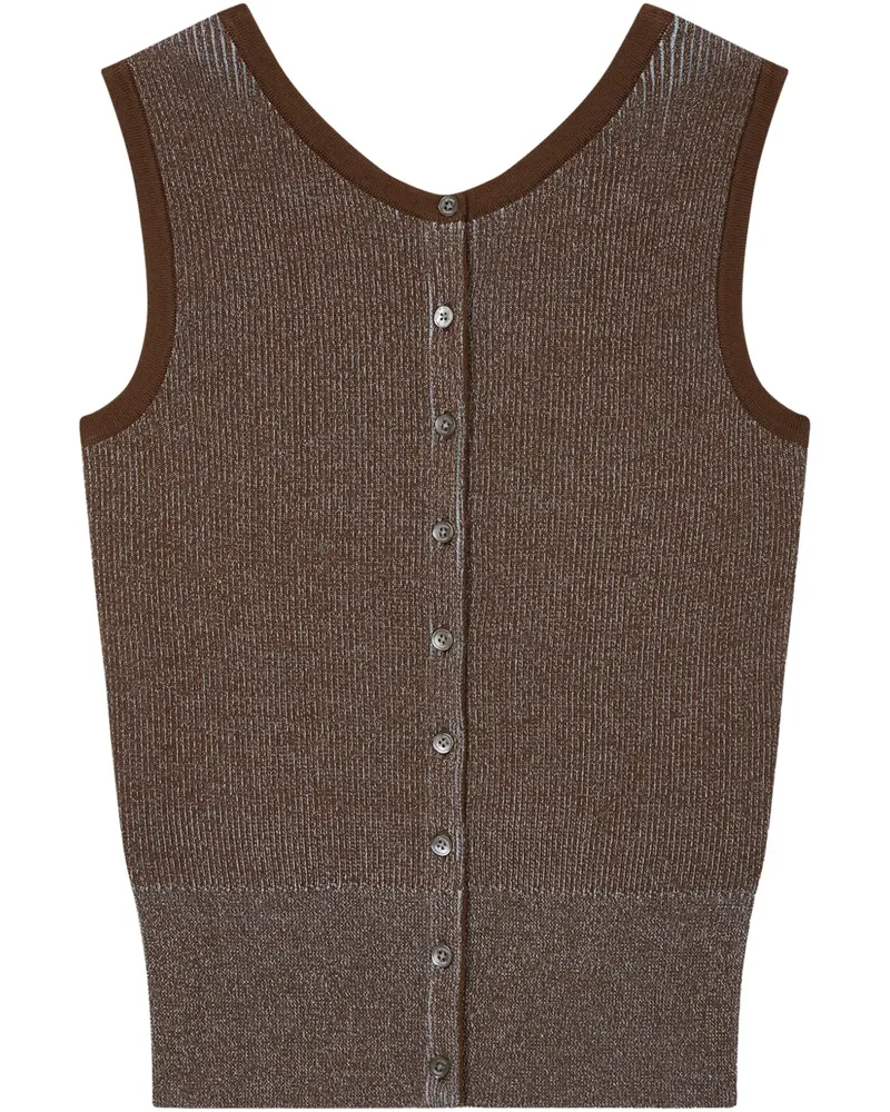 STUDIO TOMBOY Geripptes Top - Braun Braun