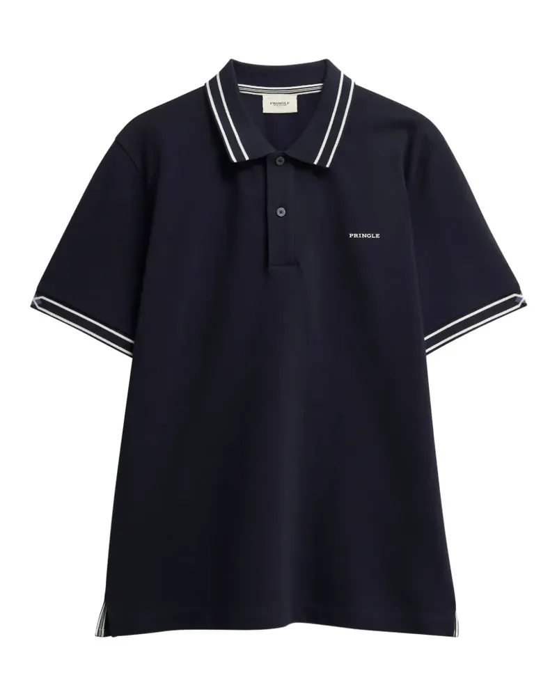 Pringle of Scotland Piqué-Poloshirt mit Jacquard-Kragen - Blau Blau