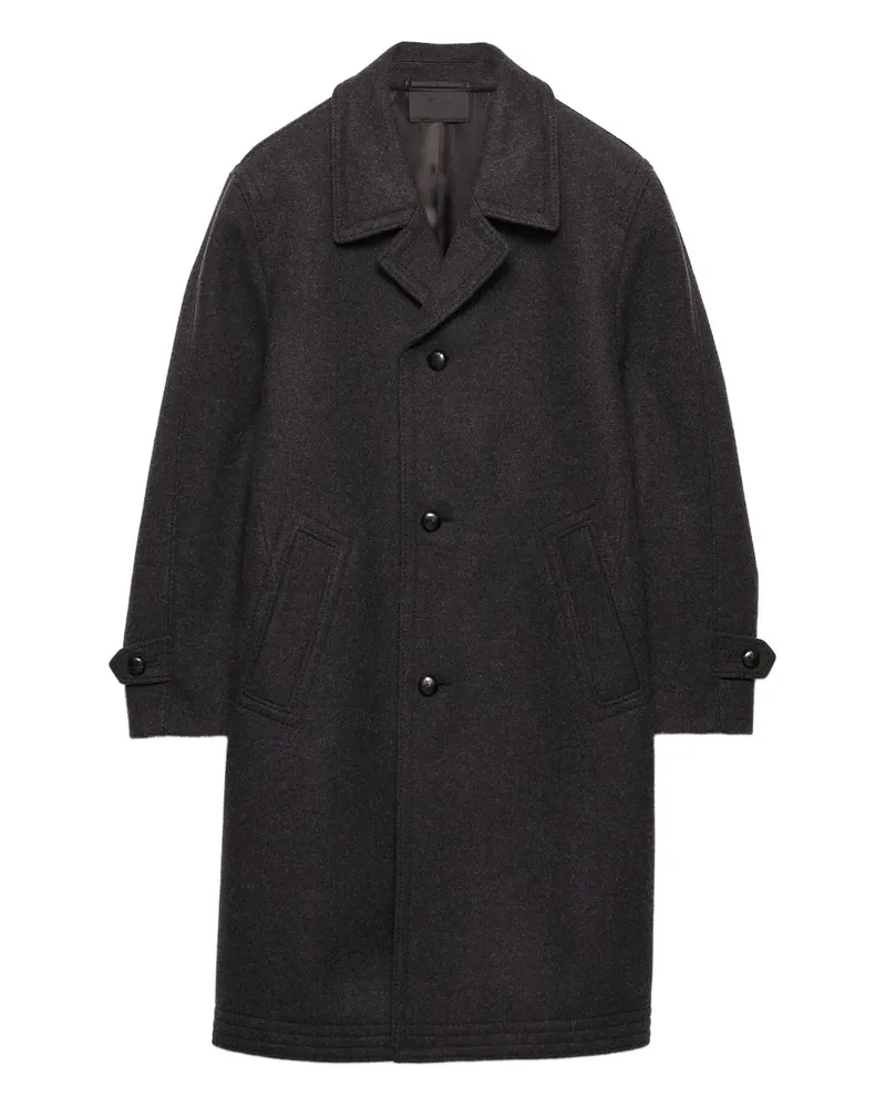 Prada Klassischer Wollmantel - Grau Grau
