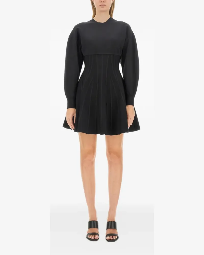 Alexander McQueen Ausgestelltes Kleid - Schwarz Schwarz