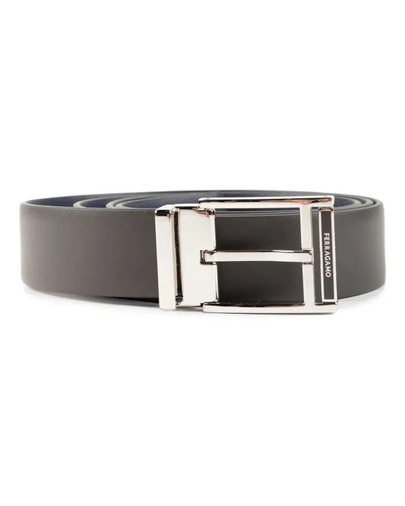 Ferragamo Wendbarer Gürtel mit Logo-Schild - Blau Blau