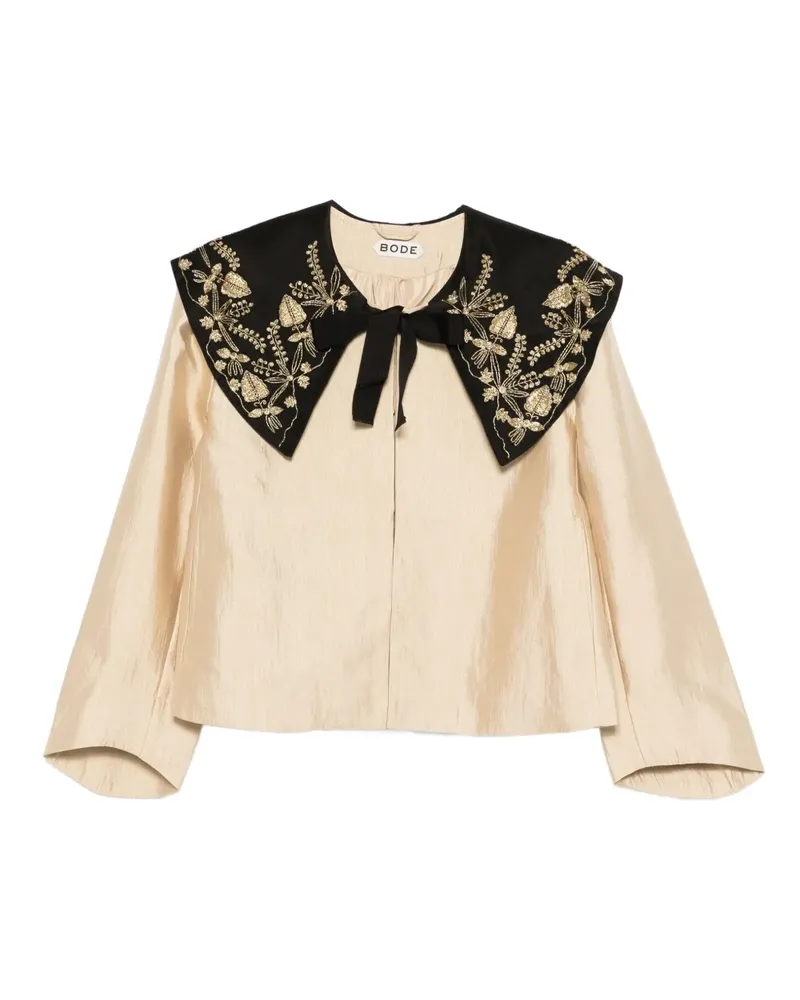 BODE embroidered-collar jacket - Nude Nude