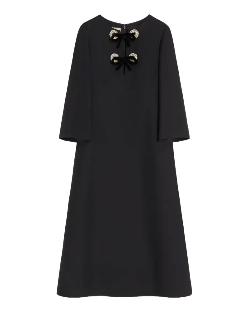 Valentino Garavani Midikleid mit Strassstickerei - Schwarz Schwarz