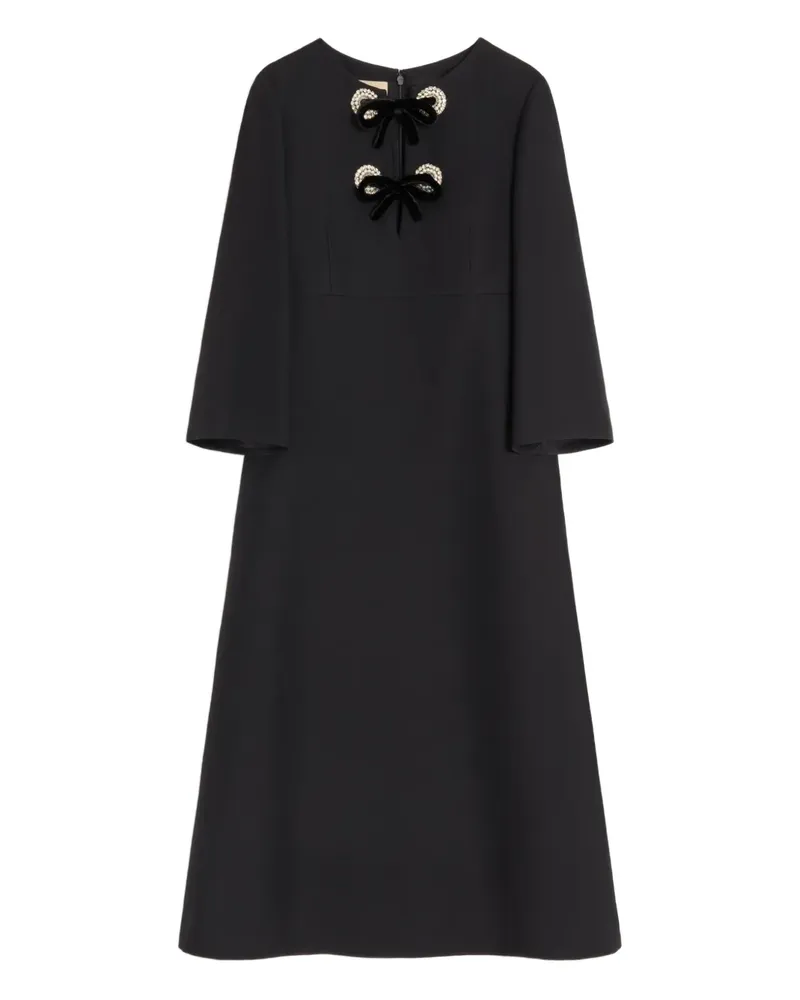 Valentino Garavani Midikleid mit Strassstickerei - Schwarz Schwarz