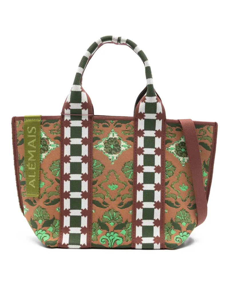 ALEMAIS mini Cecec floral-print tote bag - Braun Braun