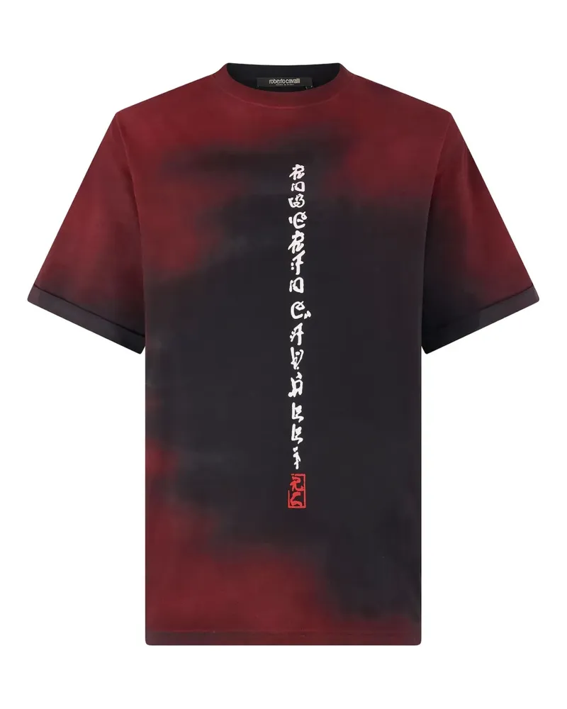 Roberto Cavalli T-Shirt mit Drachen-Print - Schwarz Schwarz