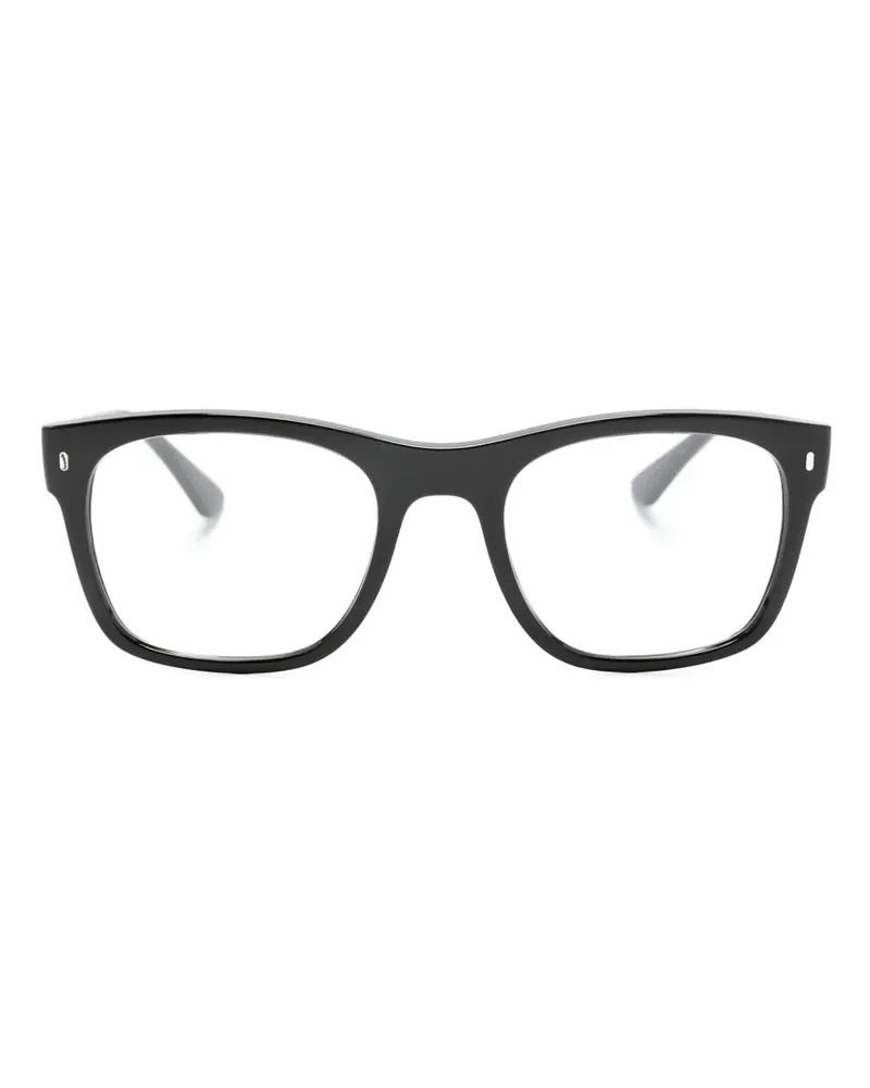 Ray Ban Eckige Brille mit Logo-Schild - Schwarz Schwarz