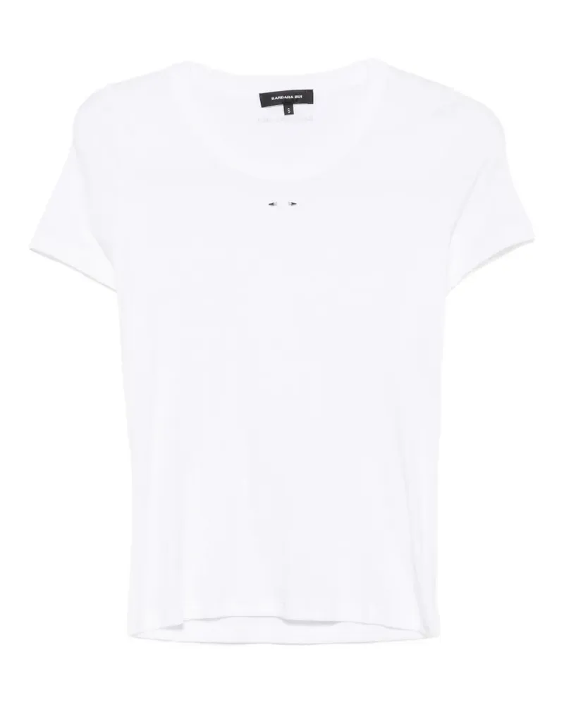 Barbara Bui stud-embellished ribbed T-shirt - Weiß Weiß