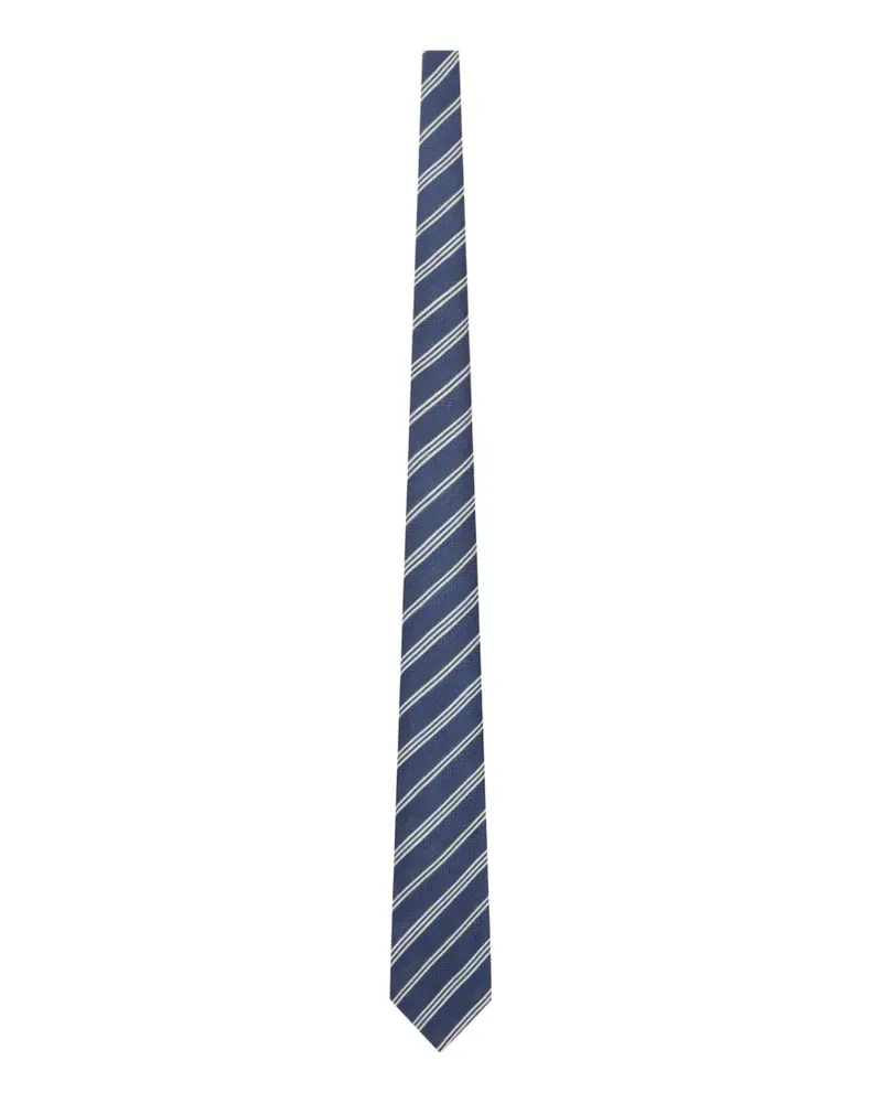 Kiton Gestreifte Krawatte - Blau Blau