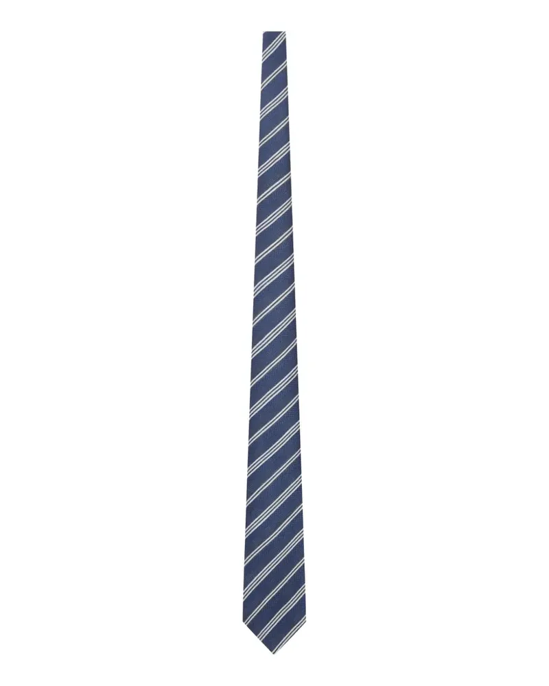 Kiton Gestreifte Krawatte - Blau Blau