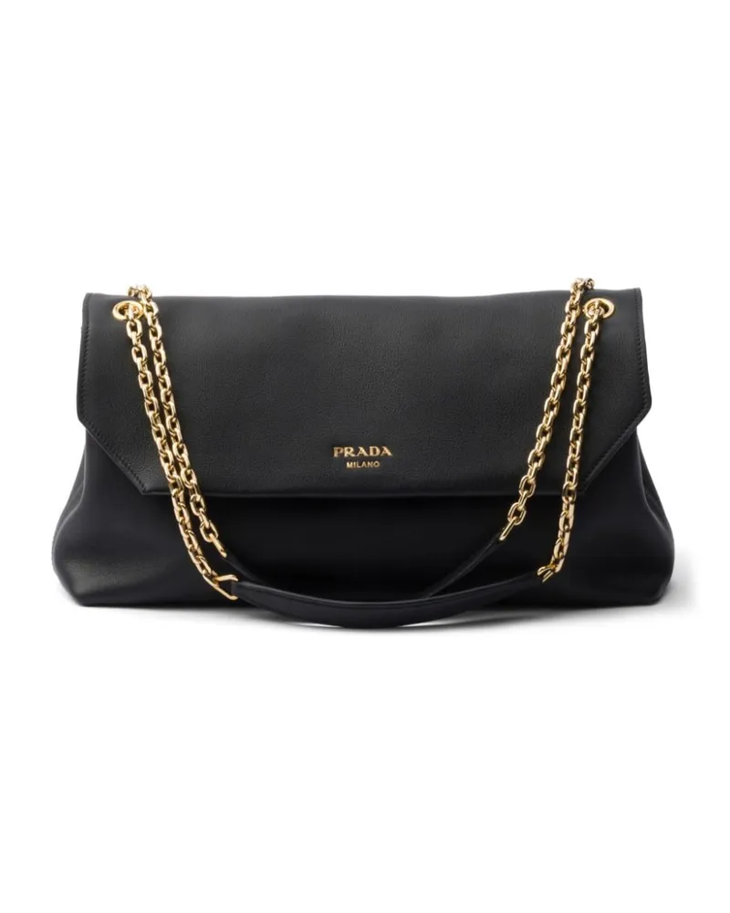 Prada Mittelgroße Doux Schultertasche - Schwarz Schwarz