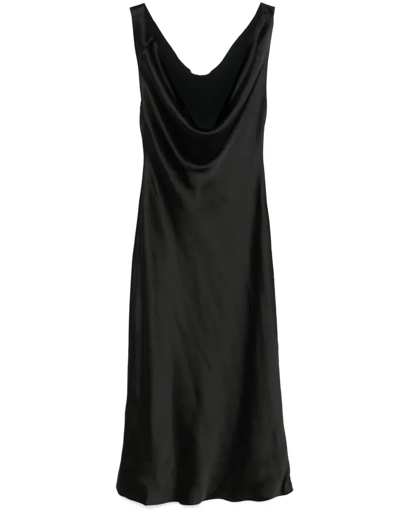 Norma Kamali Drapiertes Midikleid - Schwarz Schwarz
