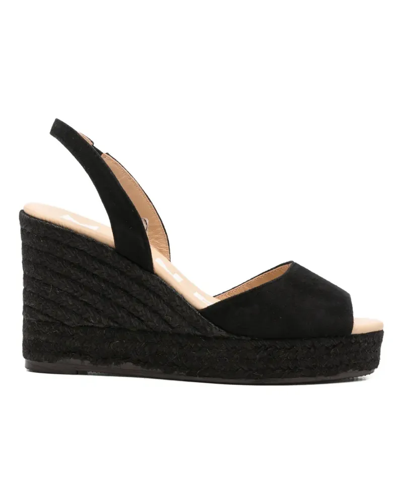 Manebí suede jute-sole heeled sandals - Schwarz Schwarz