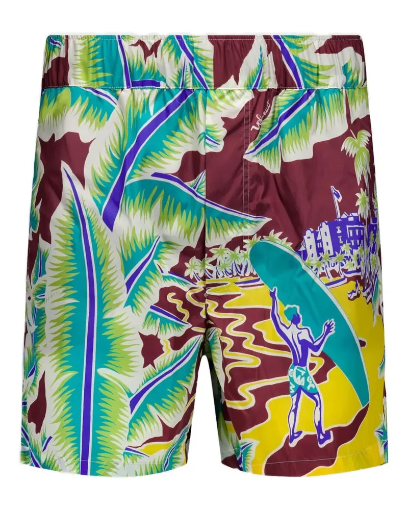 Valentino Garavani Badeshorts mit Surf Rider-Print - Grün Grün