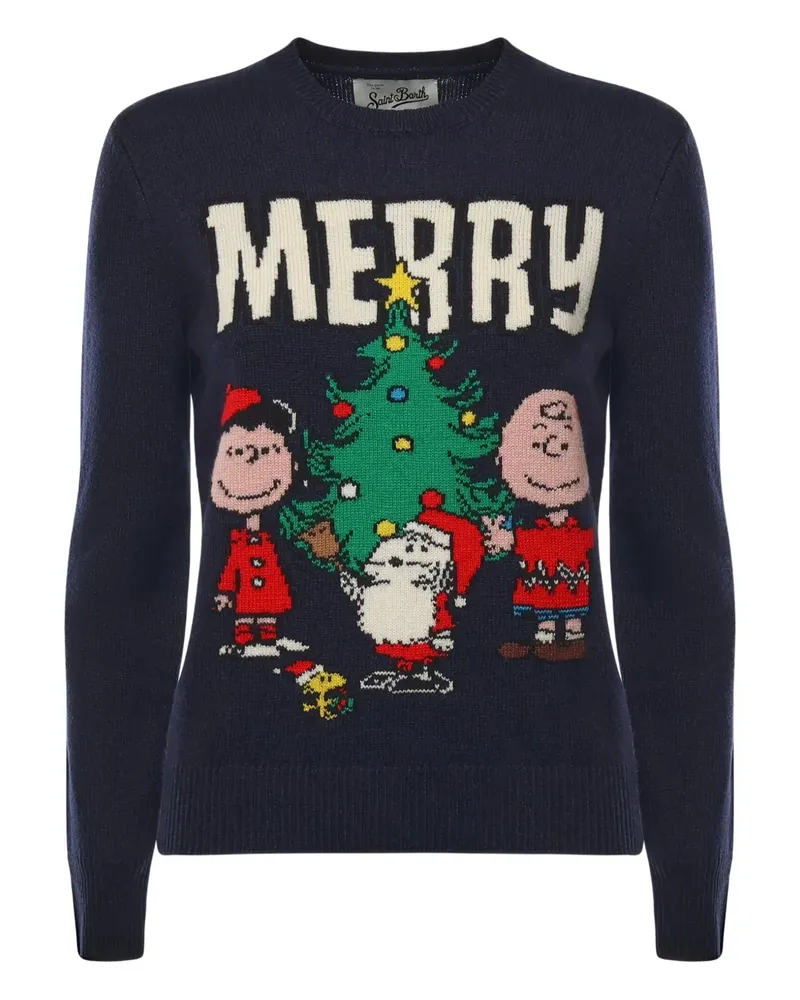 MC2 Saint Barth Heron Pullover mit Weihnachts-Print - Blau Blau