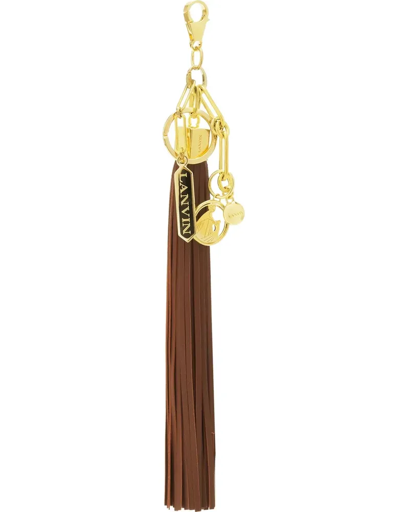 Lanvin Taschenanhänger mit Lederquasten - Braun Braun