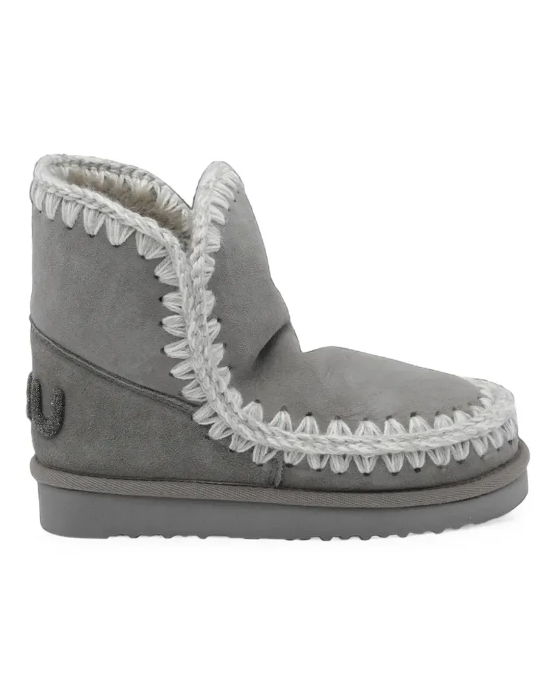 Mou Eskimo crochet-trim glitter-logo boots - Grau Grau