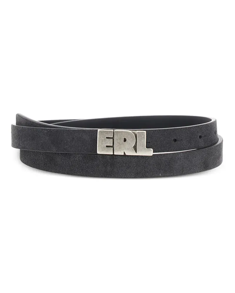 ERL logo-buckle leather belt - Schwarz Schwarz