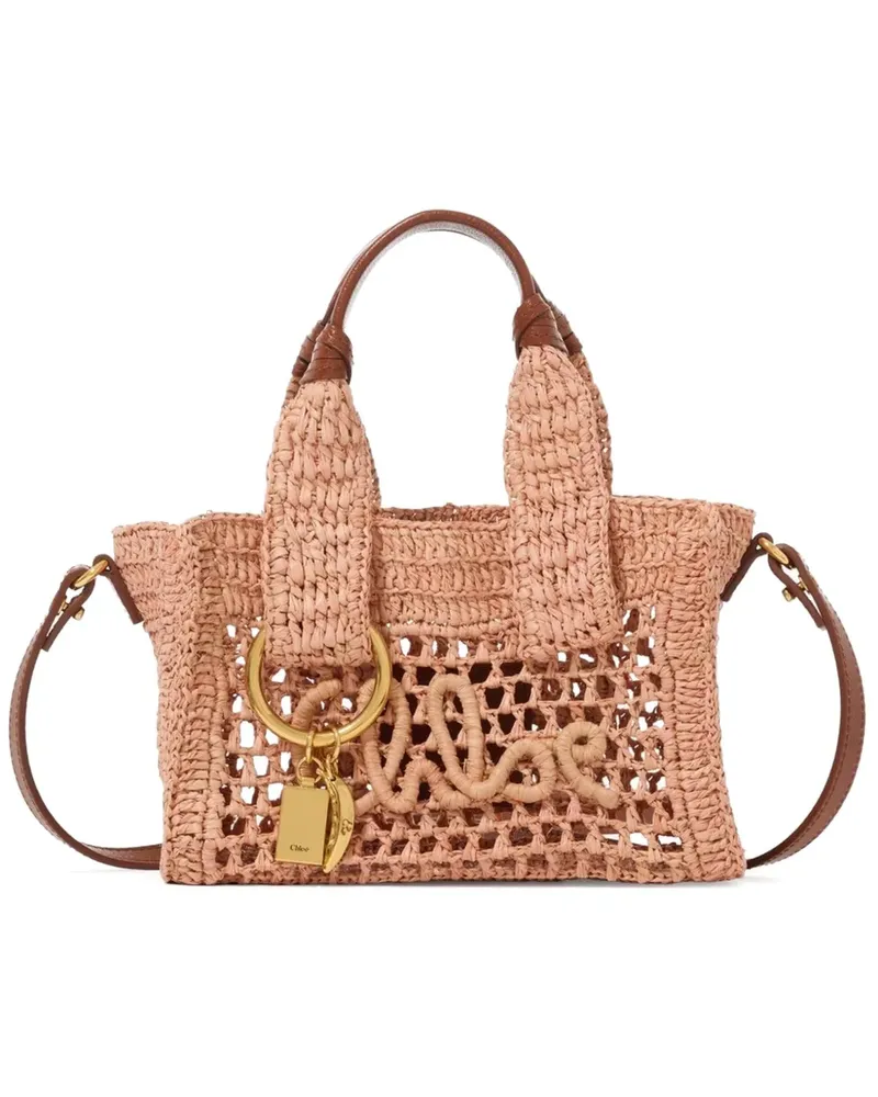 Chloé Mini Summer Banana Tote Bag mit Logo-Patch - Rosa Rosa