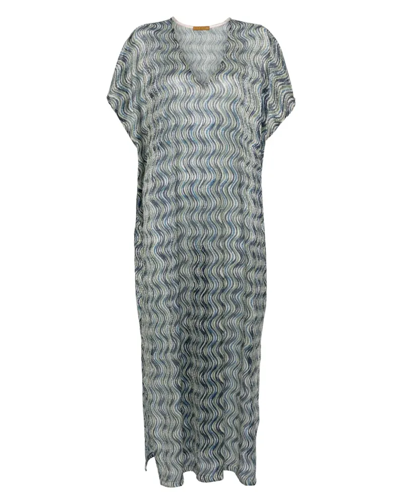 SIYU Kleid mit V-Ausschnitt - Blau Blau