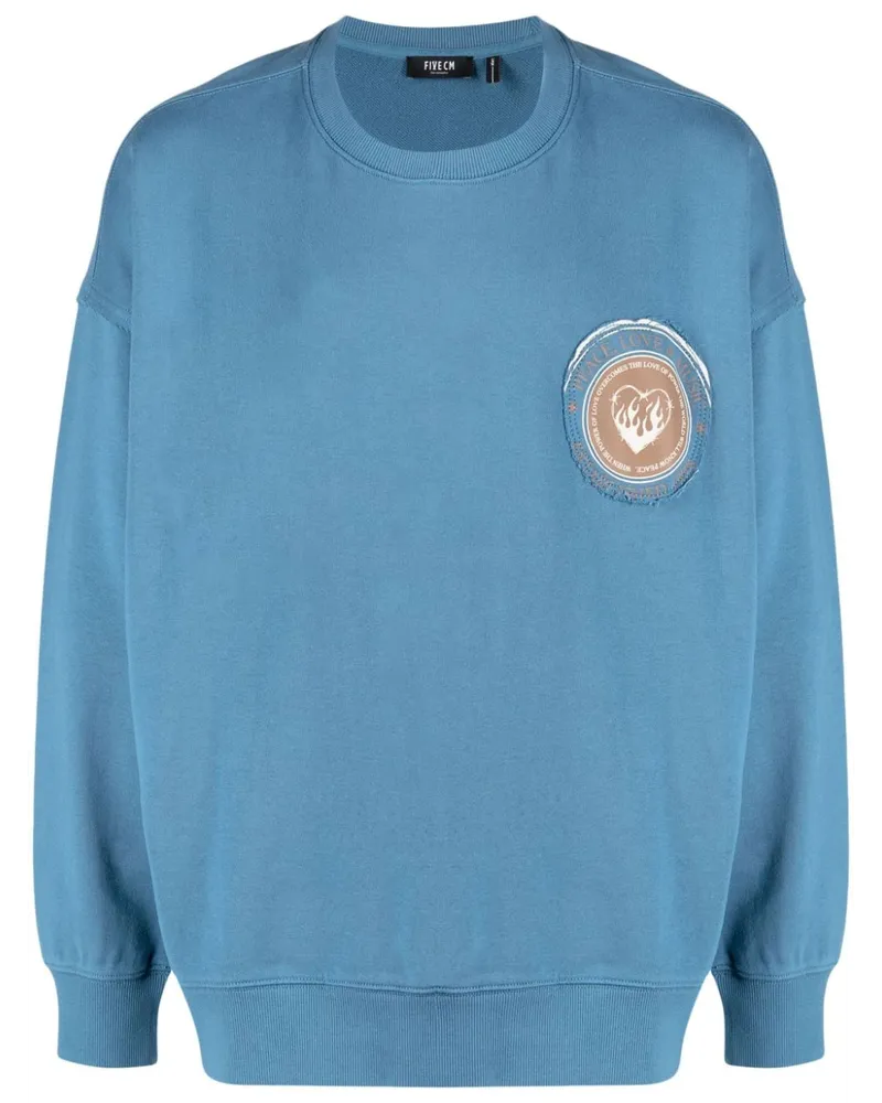 FIVE CM Sweatshirt mit Logo-Stickerei Blau