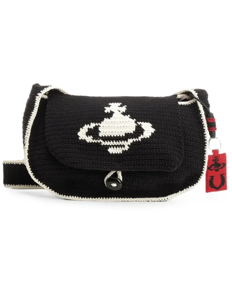 Vivienne Westwood Lucky Halfmoon crochet shoulder bag - Schwarz Schwarz