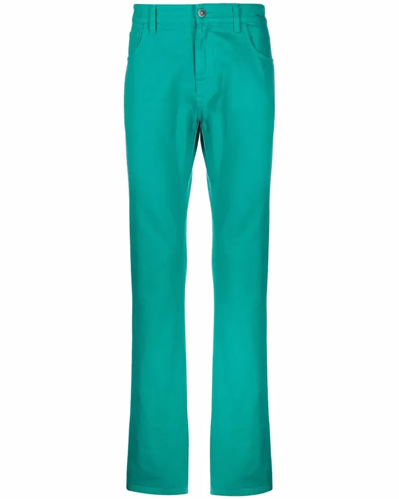 Raf Simons Gerade Hose mit Logo-Patch - Grün Grün