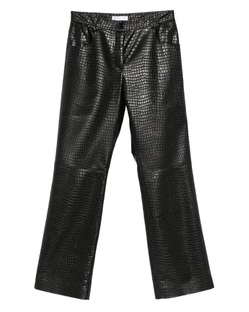 Manuel Ritz Hose aus Faux-Leder - Schwarz Schwarz