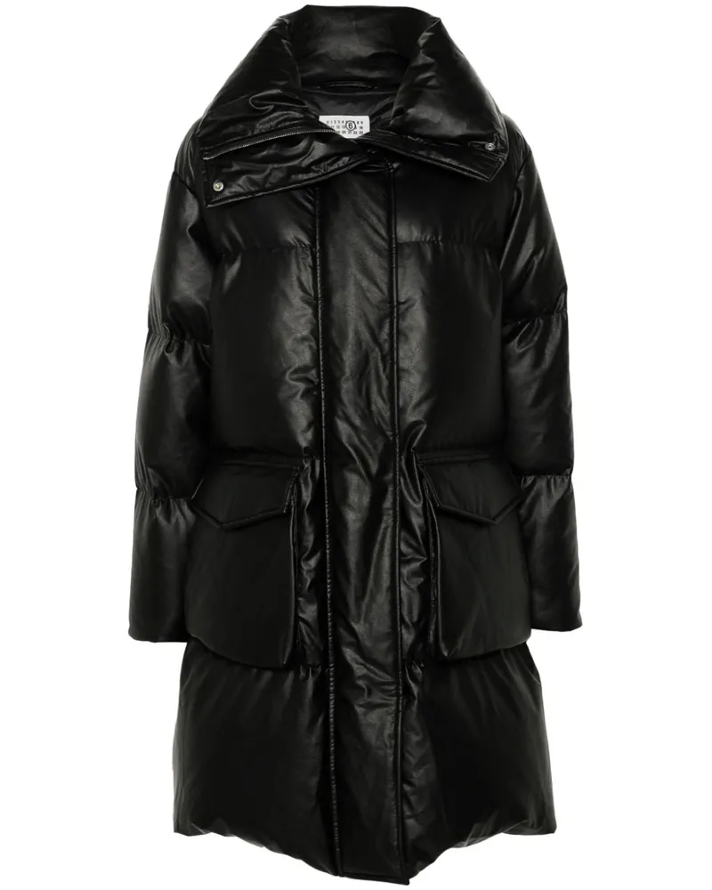 Maison Margiela Signatur Mantel mit Ziernähten - Schwarz Schwarz
