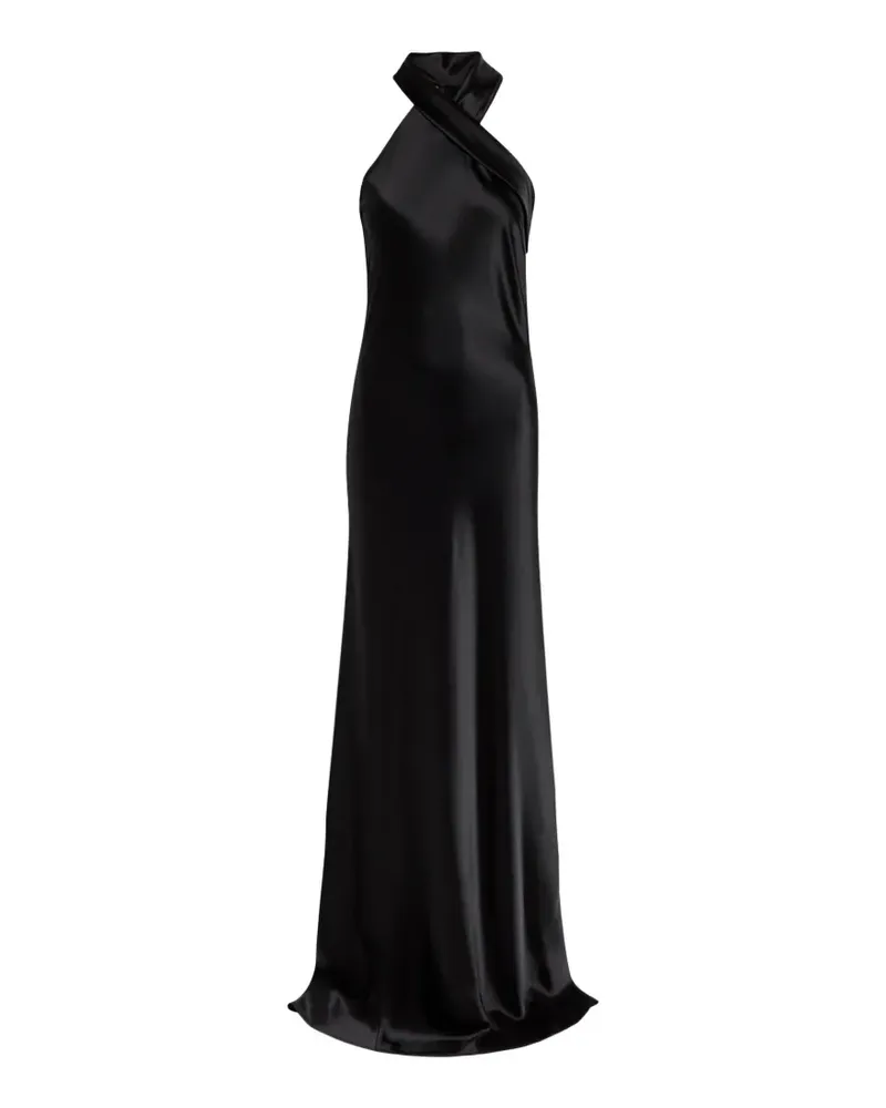 GALVAN Pandora halterneck maxi dress - Schwarz Schwarz