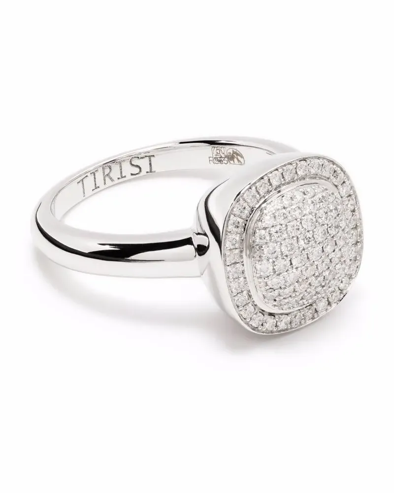 TIRISI 18kt Milano Weißgoldring mit Diamant - Silber Silber