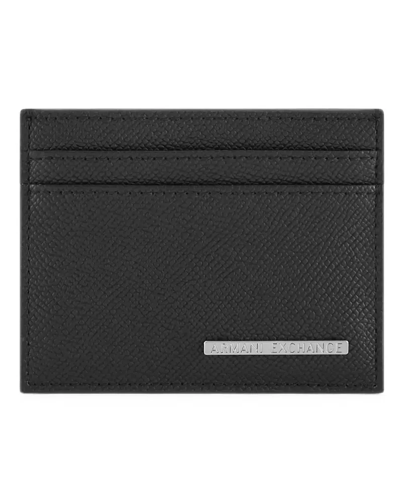 Armani Exchange textured logo-plaque cardholder - Schwarz Schwarz