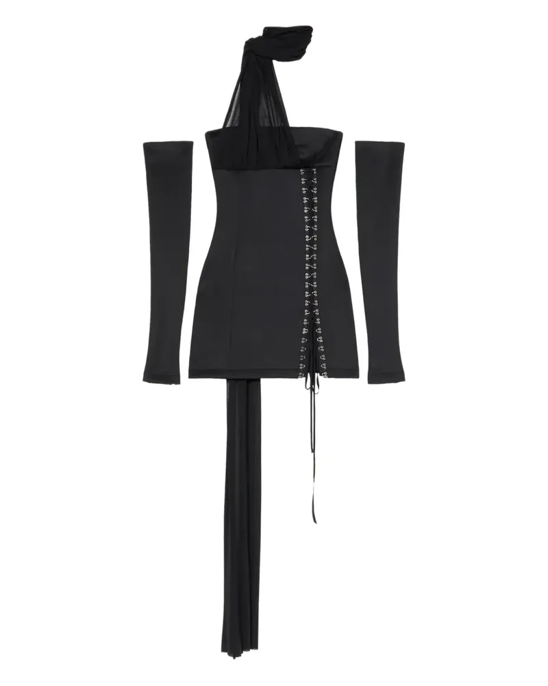 Blumarine Schulterfreies Minikleid - Schwarz Schwarz