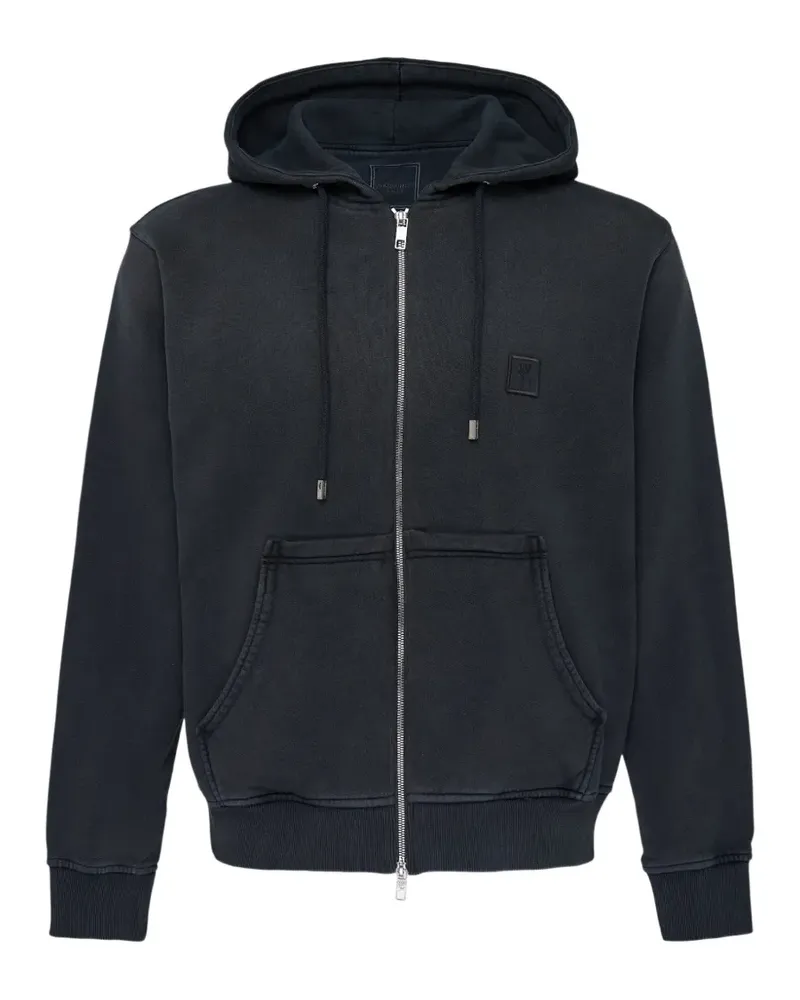 Wooyoungmi logo-print washed hoodie - Grau Grau